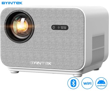 BYINTEK Prijenosni LED projektor, Love U12, Android, WiFi, BT5.0, 800 ANSI lumena, auto fokus, USB/HDMI/AUX/RJ-45, daljinski